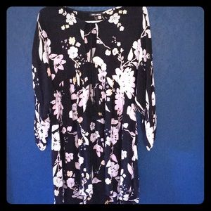 Floral three quarter sleeve mini dress